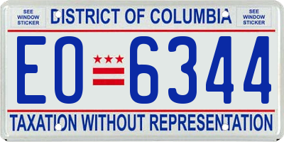 DC license plate EO6344