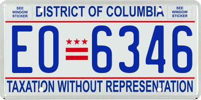 DC license plate EO6346