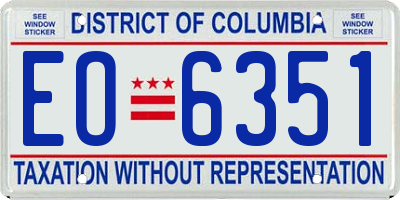 DC license plate EO6351