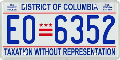 DC license plate EO6352