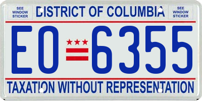 DC license plate EO6355