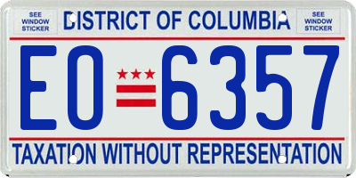 DC license plate EO6357