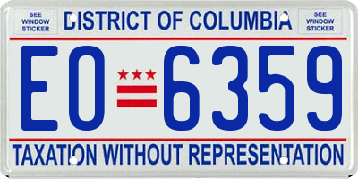 DC license plate EO6359