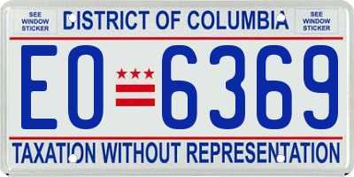 DC license plate EO6369