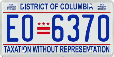 DC license plate EO6370