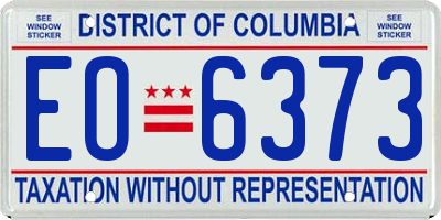 DC license plate EO6373