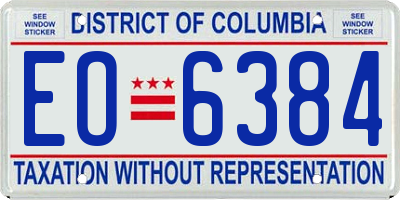DC license plate EO6384