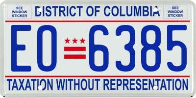 DC license plate EO6385