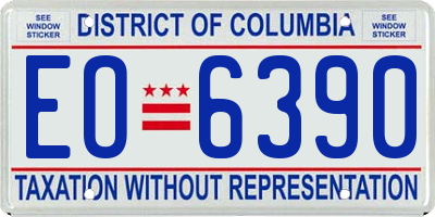 DC license plate EO6390