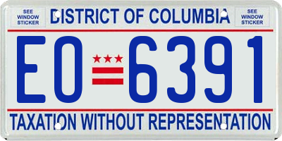 DC license plate EO6391