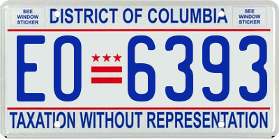 DC license plate EO6393