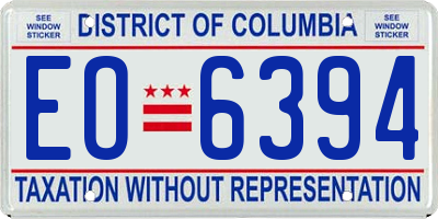 DC license plate EO6394