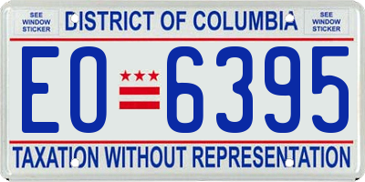 DC license plate EO6395
