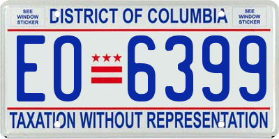 DC license plate EO6399