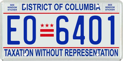 DC license plate EO6401