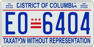 DC license plate EO6404