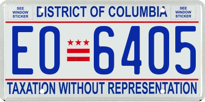 DC license plate EO6405