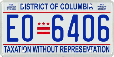 DC license plate EO6406