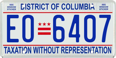 DC license plate EO6407