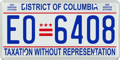 DC license plate EO6408