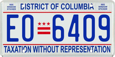 DC license plate EO6409