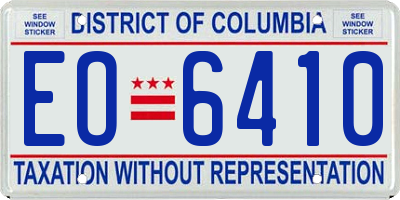 DC license plate EO6410