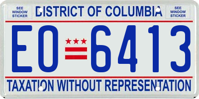 DC license plate EO6413