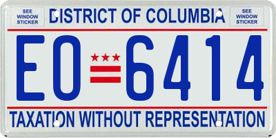 DC license plate EO6414