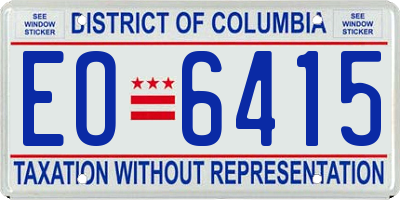 DC license plate EO6415