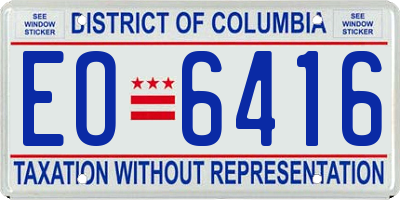 DC license plate EO6416
