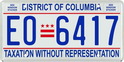 DC license plate EO6417