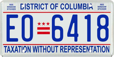 DC license plate EO6418