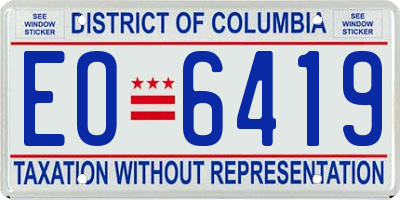 DC license plate EO6419