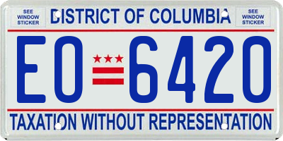 DC license plate EO6420