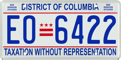 DC license plate EO6422