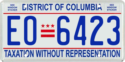 DC license plate EO6423