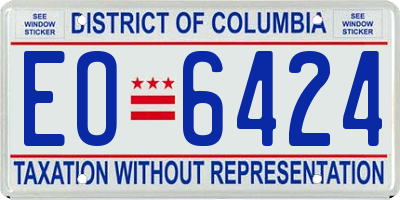 DC license plate EO6424