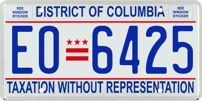 DC license plate EO6425