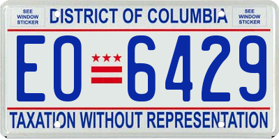 DC license plate EO6429
