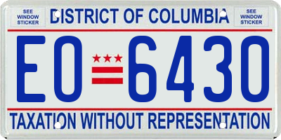 DC license plate EO6430