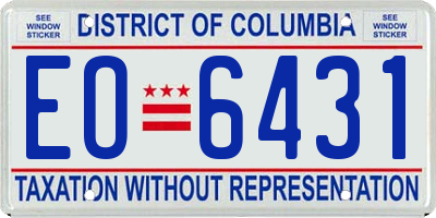 DC license plate EO6431