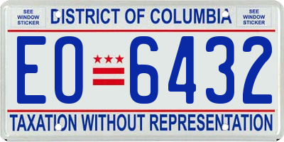 DC license plate EO6432