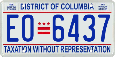 DC license plate EO6437