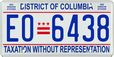 DC license plate EO6438