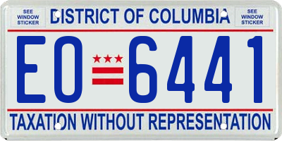 DC license plate EO6441