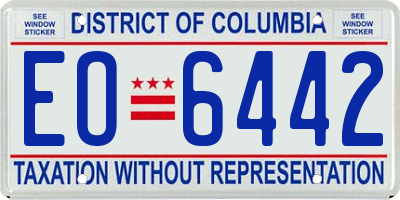 DC license plate EO6442