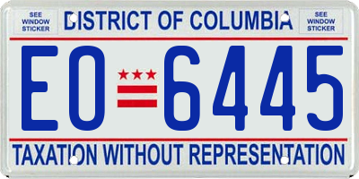 DC license plate EO6445