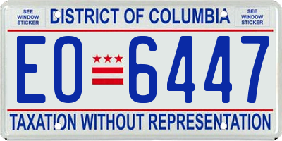 DC license plate EO6447