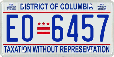 DC license plate EO6457