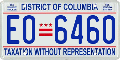 DC license plate EO6460